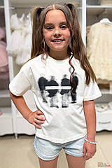 ОПТОМ Футболка молочного кольору для дівчинки (134 см)  No name 2125000876931