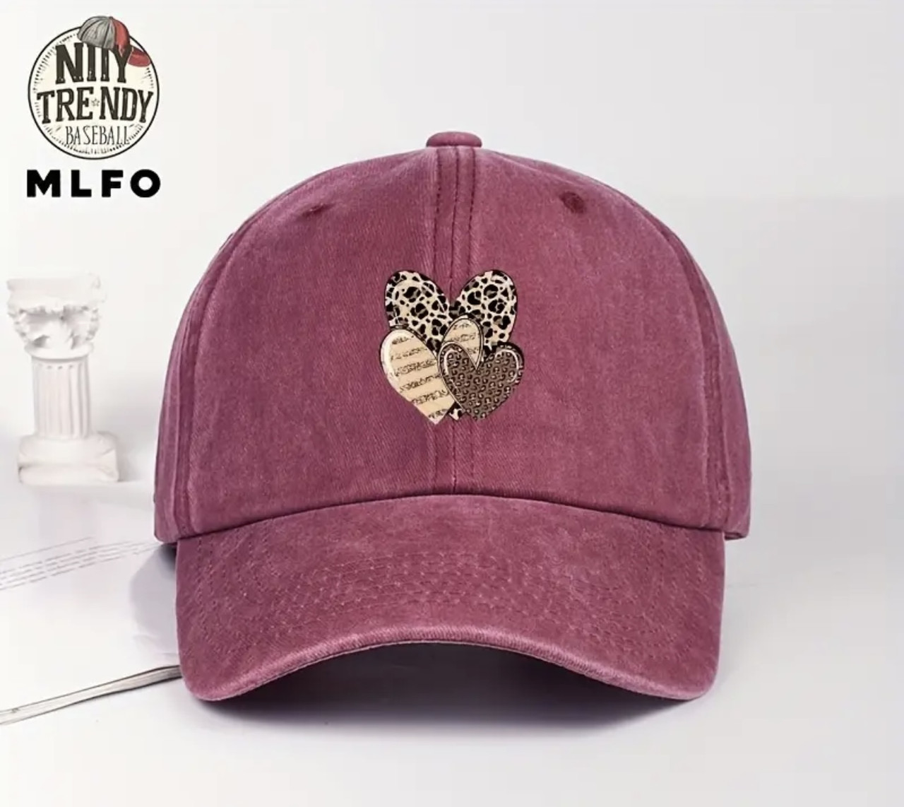 Бейсболка з леопардовими сердечками на кожен день ,рожева, фото 1