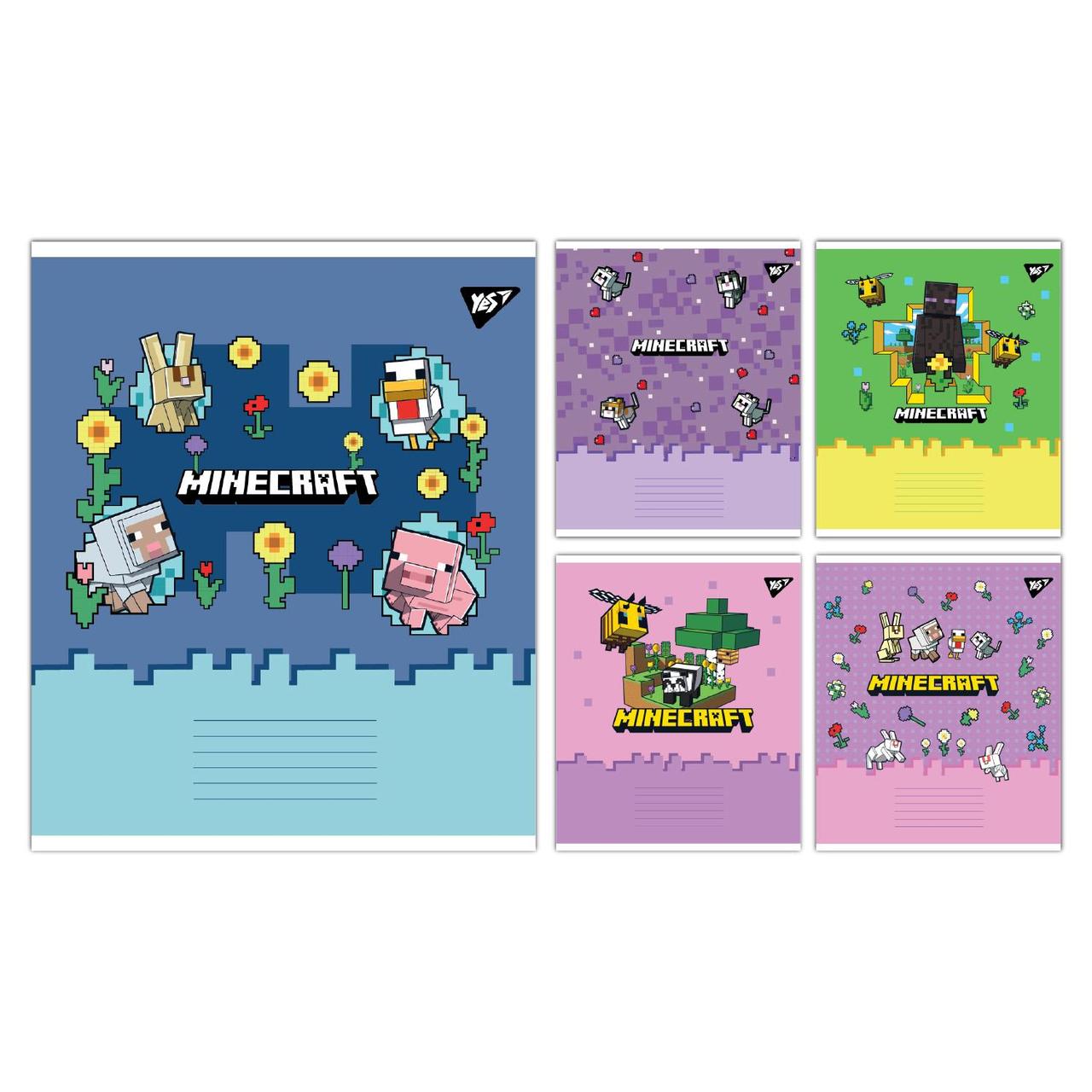 Зошит учнівський шкільний Yes Minecraft Spring А5 24 аркушів лінія