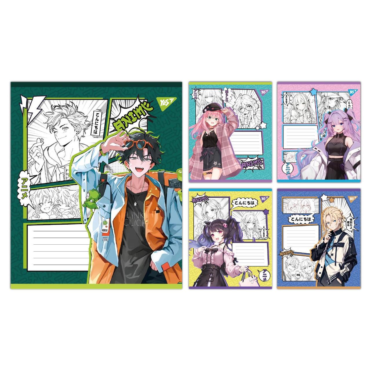 Зошит учнівський загальний Yes Anime teenagers А5 36 аркушів клітинка