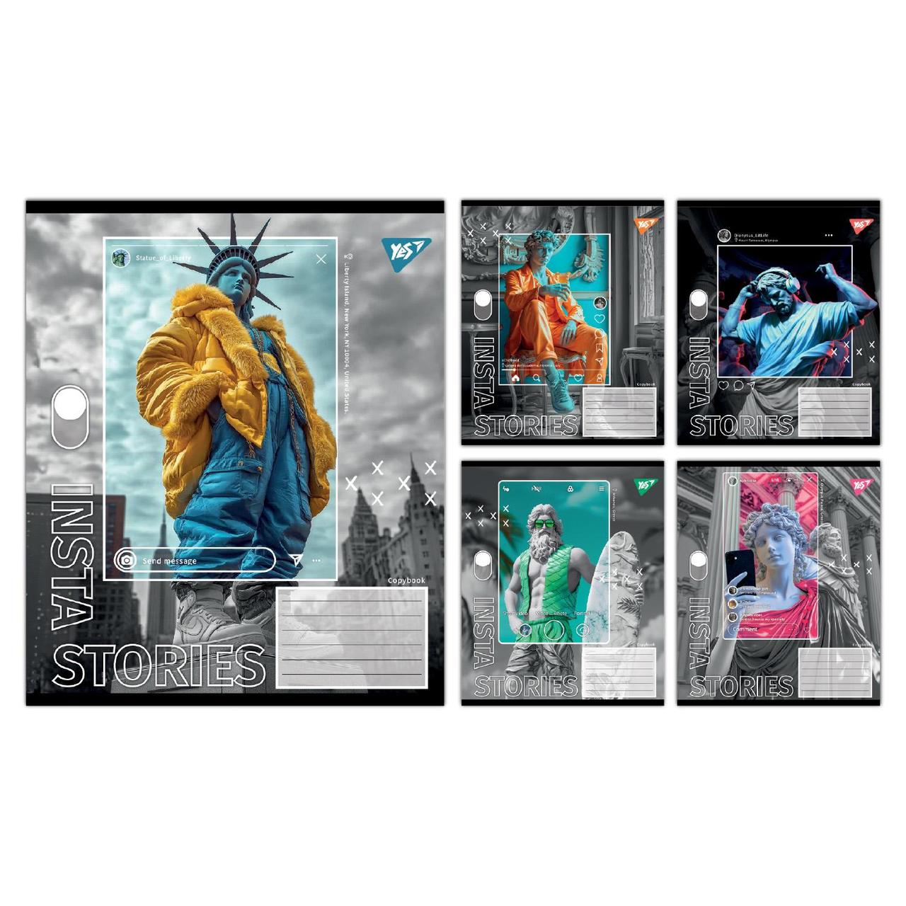 Зошит учнівський загальний Yes Insta Storys А5 60 аркушів клітинка