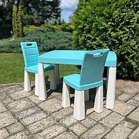 Набір Doloni стіл і 2 стільці з пластику для дітей Дитячий стіл долони столик і стільчик для занять та ігор