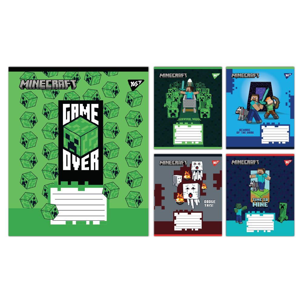 Зошит учнівський шкільний Yes Minecraft Walls А5 18 аркушів клітинка