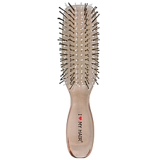 Щітка для волосся I Love My Hair "Русалочка" Mini 8 рядів, прозоро-горіхова S (1803 WALNUT)