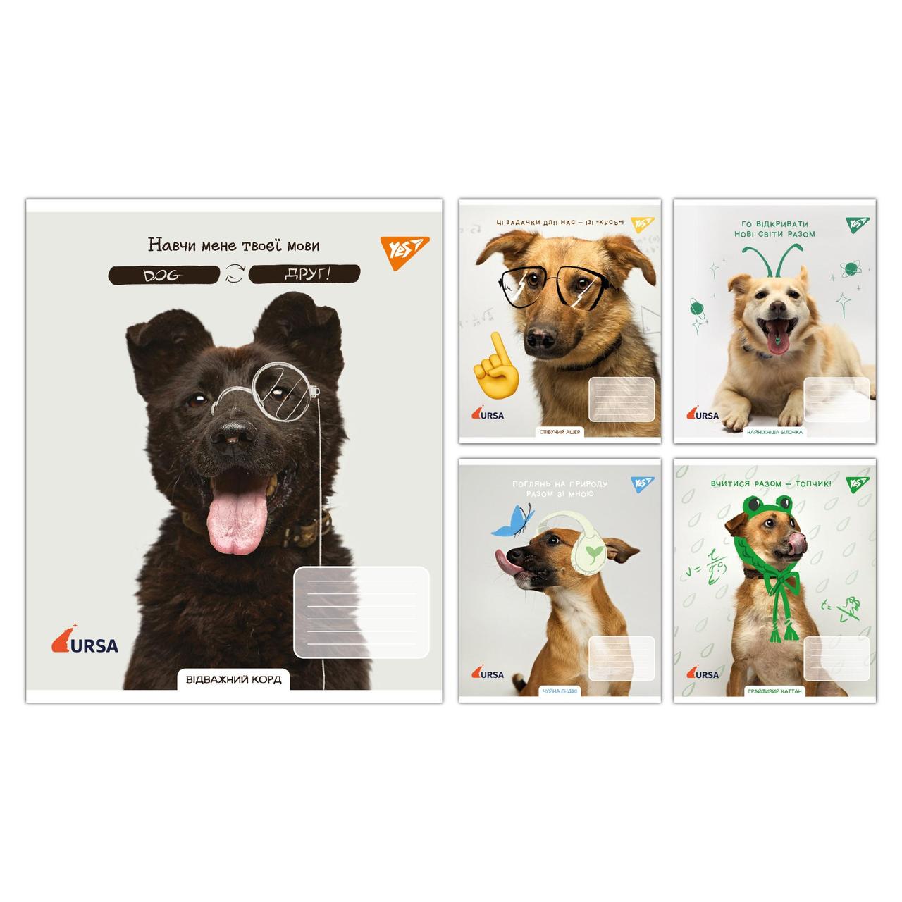 Зошит учнівський загальний Yes Тварини URSA 2025 А5 48 аркушів клітка