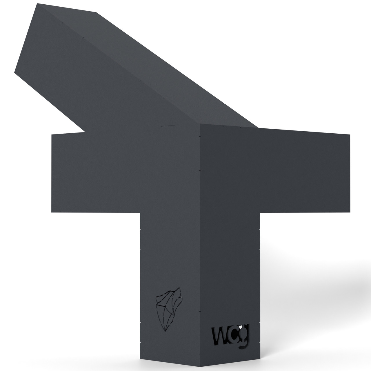 Кронштейн для з’єднання 3 брусів 100×100 мм | Кут 30° (ліва сторона, кутовий монтаж + стеля)