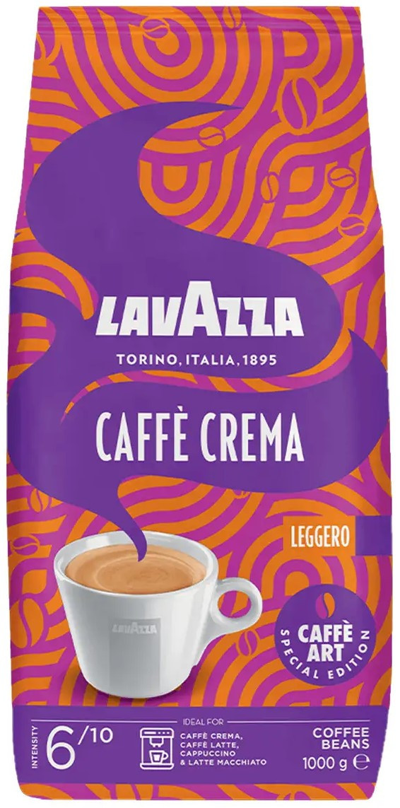 Кава в зернах Lavazza Caffe Crema LEGGERO, 1000г Італія