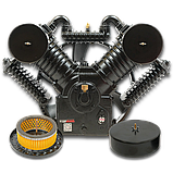 Блок поршневий двоступінчастий Profter ZT-2105 (1400 л/хв 13 Атм.) Голова компресорна, фото 8