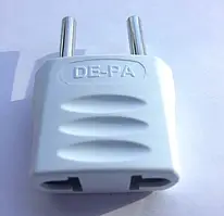 Вилка DE-PA американський стандарт з EU+US біла