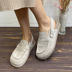 Сабо клоги замшеві жіночі. Колір бежевий