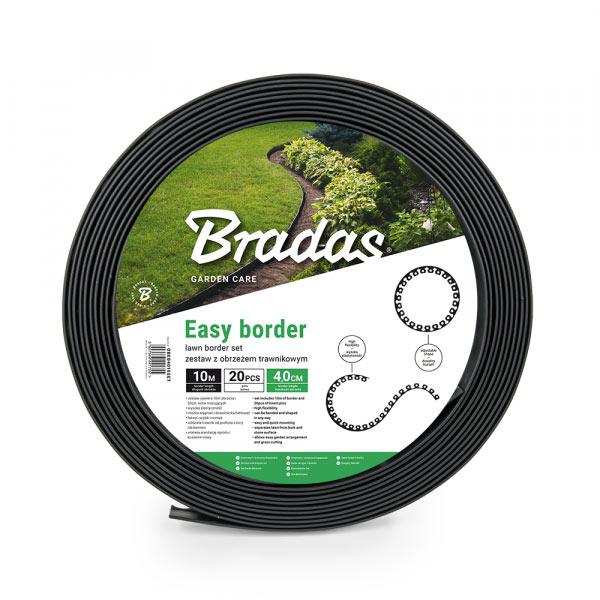 Бордюр газонний з кілочками Bradas EASY BORDER SET, висота 40мм, довжина 10м, чорний