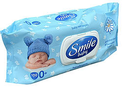 Вологі серветки для дітей Smile Baby з клапаном 100 шт