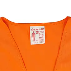 Жилет сигнальний XL оранжевий SH-028 SAPFIRE, фото 4