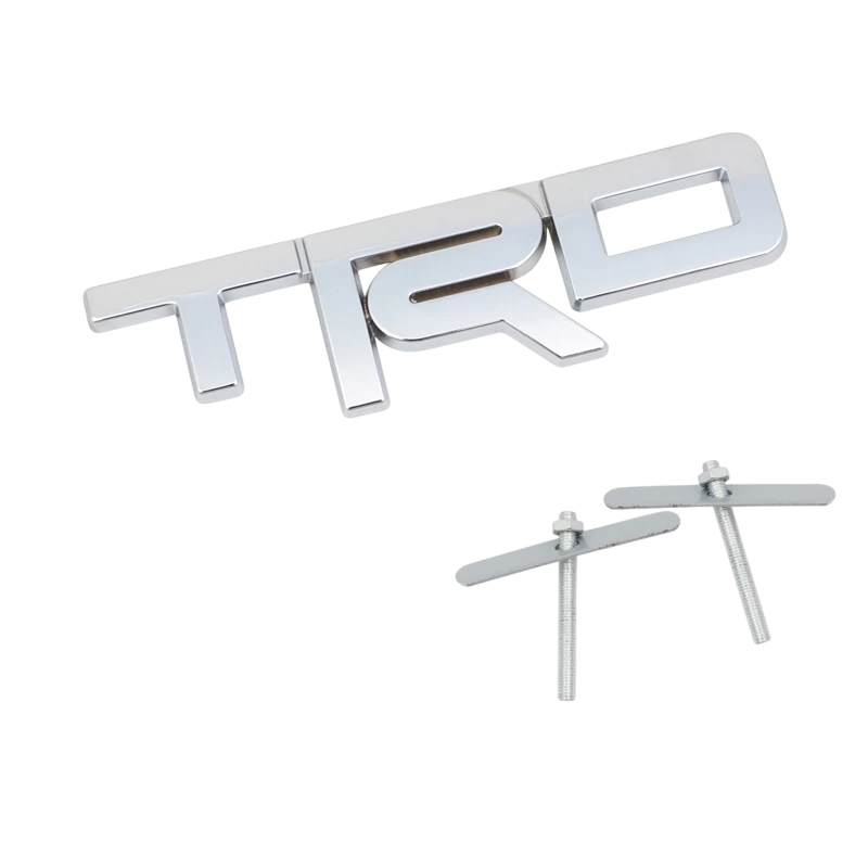 Емблема напис TRD для Toyota 124х35мм ХРОМ металева (на кріпленнях), фото 1