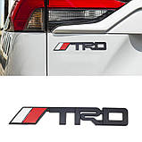 Емблема напис TRD для Toyota чорна 143х21 мм металева (на скотчі), фото 2