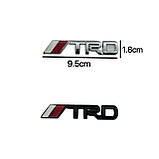 Емблема напис TRD для Toyota чорна 95х18мм металева (на скотчі), фото 2