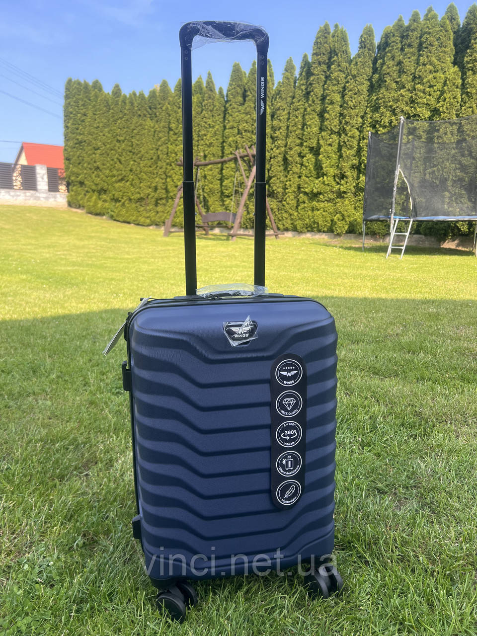 Валіза дорожня на колесах МАЛА S (ручна поклажа) 55х37х20см Wings PEA01 СИНІЙ, фото 1