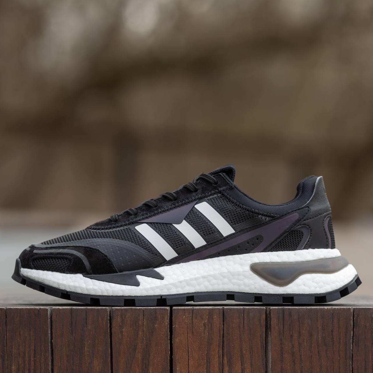 Кросівки чоловічі чорні Adidas Retropy P9 Black White (16453), фото 1