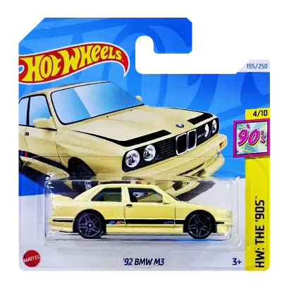 Машинка Базова Hot Wheels '92 BMW M3 The `90S 1:64 HTB06 Yellow