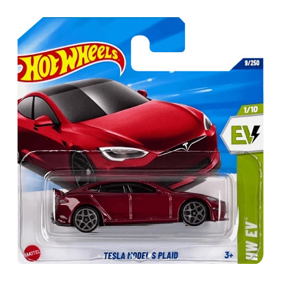МАШИНКА БАЗОВАНЕ HOT WHEELS TESLA MODEL S PLAID EV 1:64 HYW86 RED