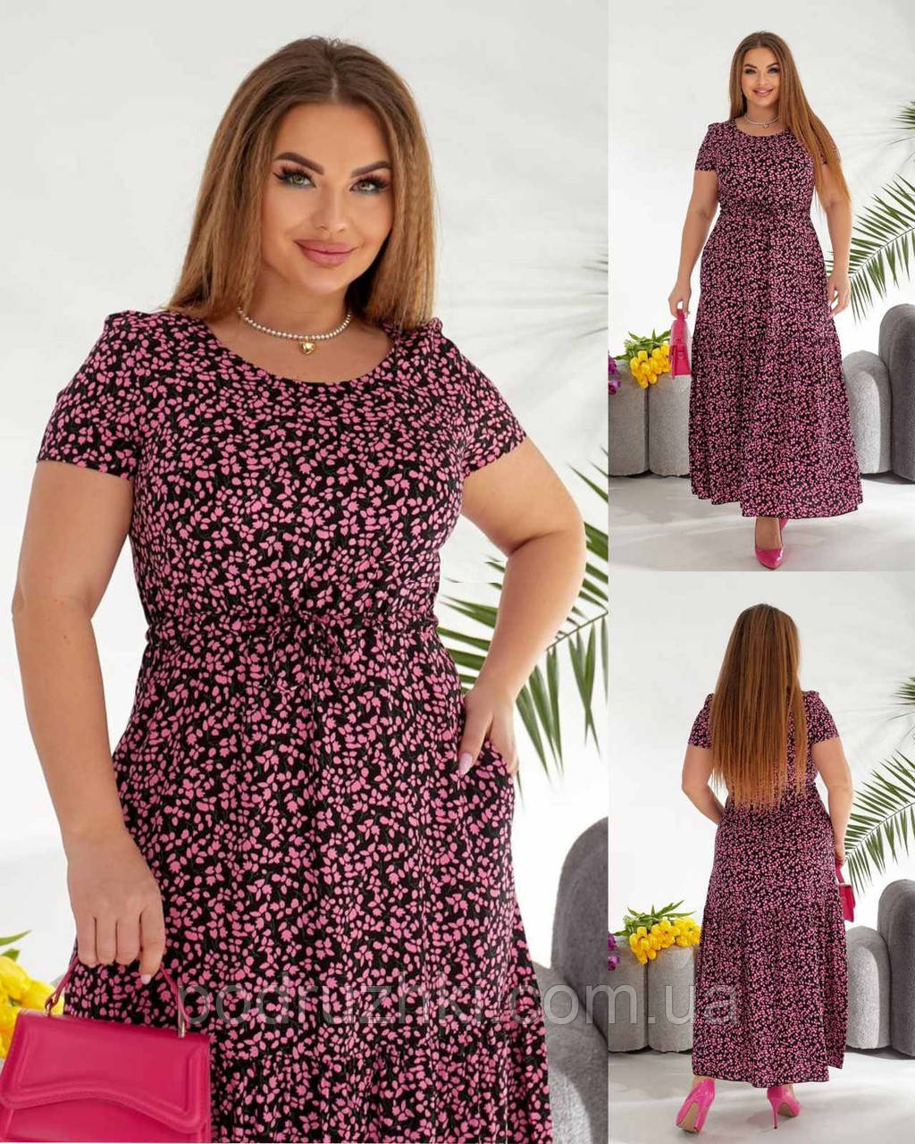 Жіноча довга літня сукня Тканина: бавовна, штапель Розмір: 50,52,54,56, фото 1