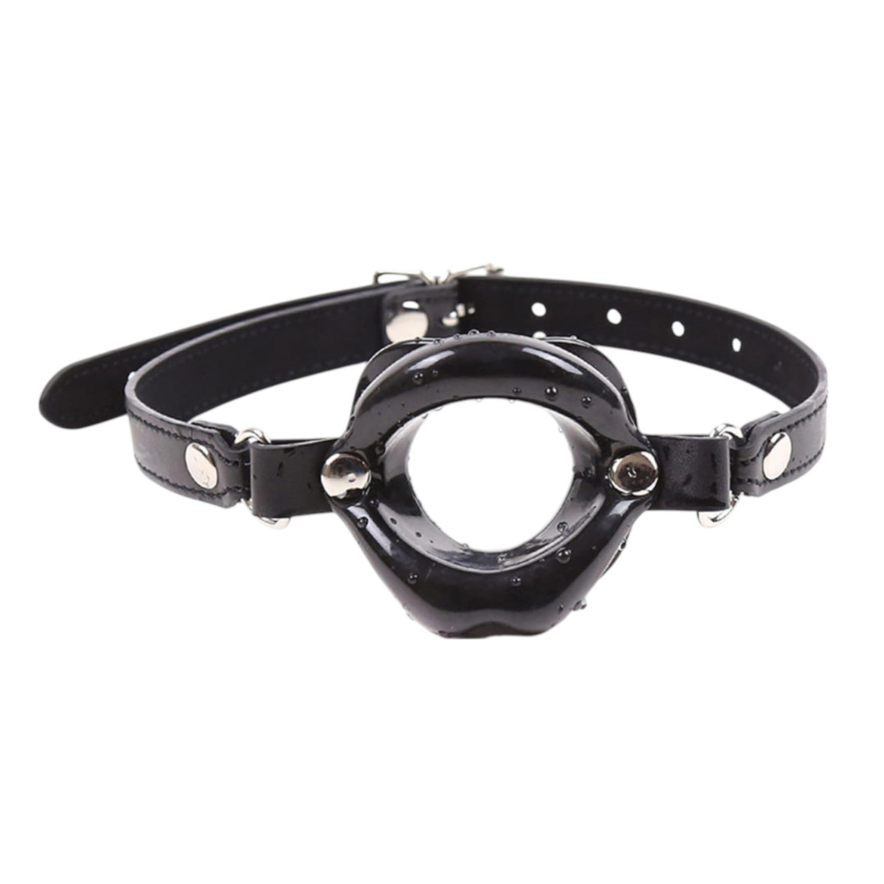 Кляп BDSM розширювач силіконові губи в чорному кольорі, фото 1