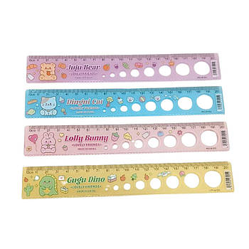 Лінійка 20 см пластик Звірятка LB-921