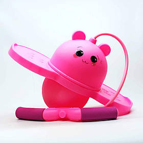 Дитячий джампінг «Ведмедик» C69767-2 рожевий зі світлом - стрибун для активних ігор, до 30 кг