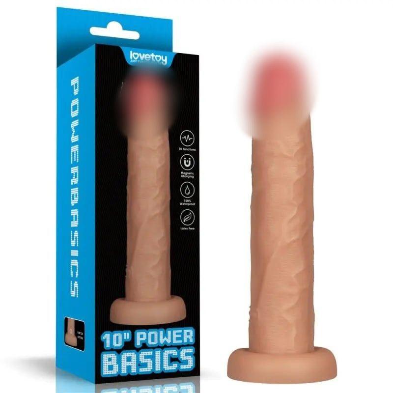Реалістичний вібратор на присоску Vibrating Power Basics Cock 10.0 kitty.in.ua, фото 1