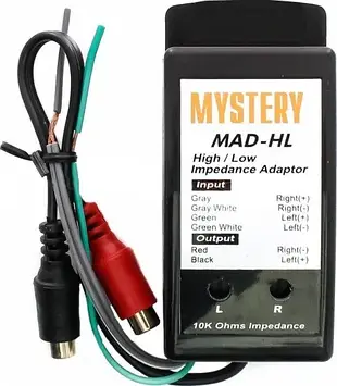 Перетворювач конвертер аудіосигналу Mystery MAD-HL з високого рівня сигналу в низький для підключення сабвуфера підсилювача