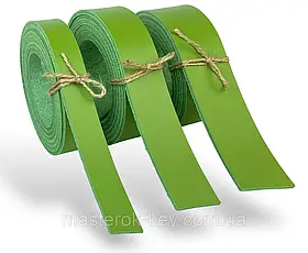 Смуга ремінна з натуральної шкіри ВРХ з лицьовим покриттям колір салатовий РОЗМІР НА ВИБІР