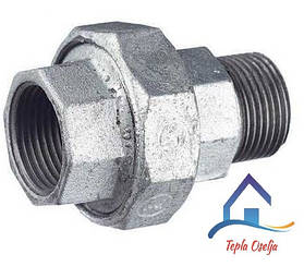 Американка чавунна оцинкована 1" (різьба внутрішня / зовнішня)