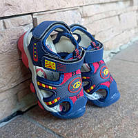 Босоніжки для хлопчика з яскравими червоними та жовтими вставками ДШ