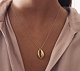 Кулон-підвіска у формі мушлі з мушлями золоте намисто кавове зерно, фото 2