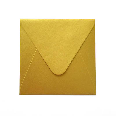 Конверт 105x105 мм, колір золотий, КОМПЛЕКТ 10 шт.