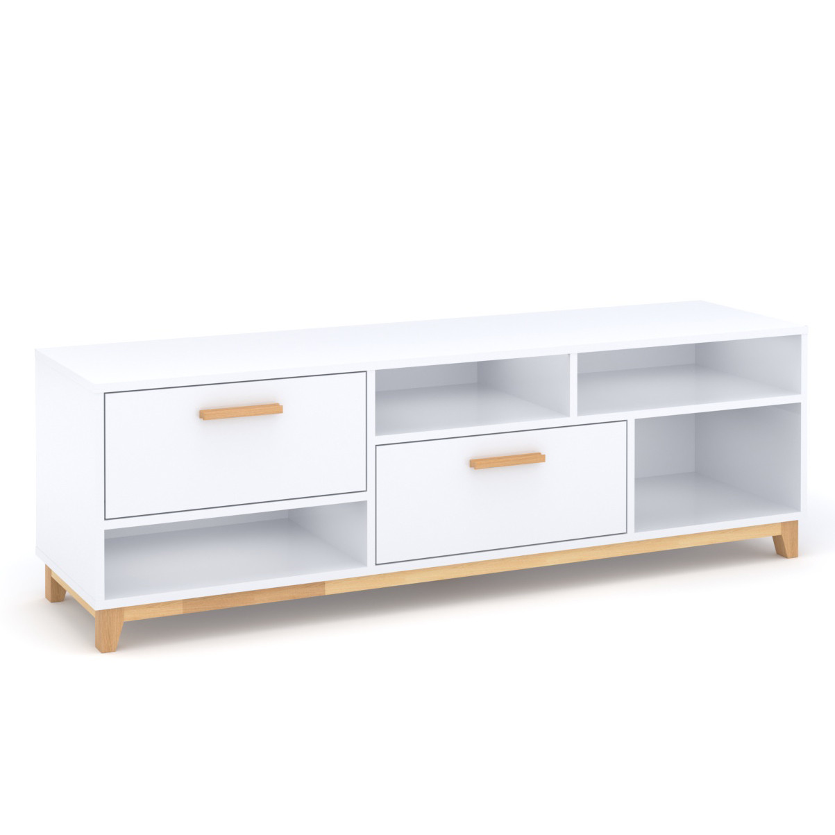 Сучасна біла тумба під телевізор довга 1,5 метра в дитячу підліткову кімнату Стека ВМВ Холдинг, фото 1