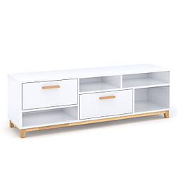 Сучасна біла тумба під телевізор довга 1,5 метра в дитячу підліткову кімнату Стека ВМВ Холдинг
