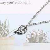 Стильна підвіска кулон ажурний листочок Панк намисто, фото 2