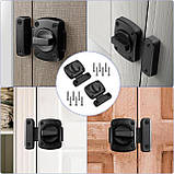 Дверний поворотний замок засувка French Door Lock Black, фото 3