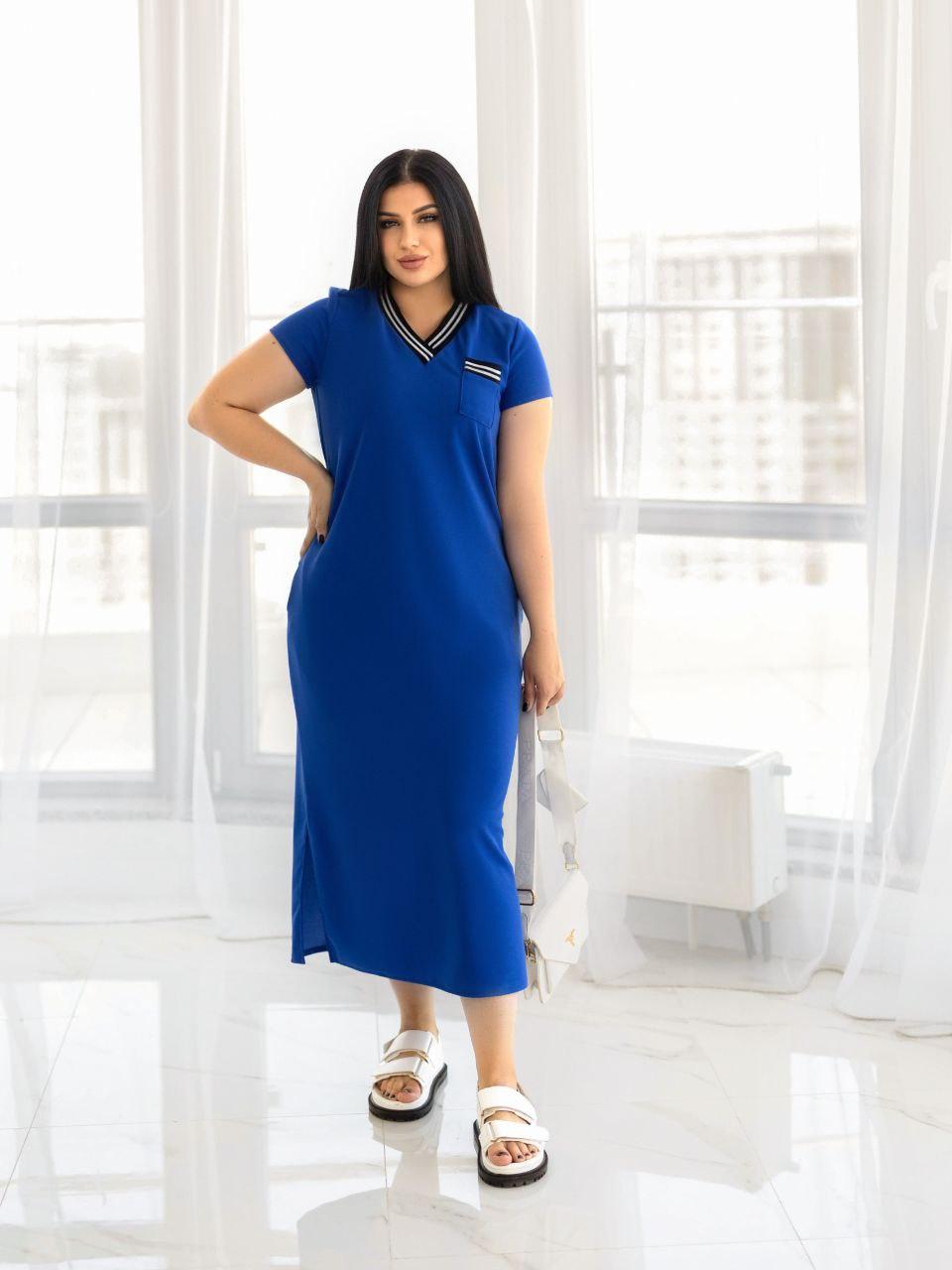 Сукня в спортивному стилі великого розміру батал Розміри: 42-44, 46-48, 50-52, 54-56, 58-60, 62-64