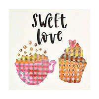 Алмазная мозаика Strateg ПРЕМИУМ Сладкий момент на бумажной основе размером 18х18 см (JUB14415)