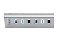 USB хаб Deepfox U6 8 в 1 алюмінієвий з блоком живлення hub аудіо звукова карта, фото 9