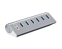 USB хаб Deepfox U6 8 в 1 алюмінієвий з блоком живлення hub аудіо звукова карта, фото 10