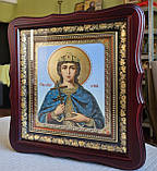 Ікона Свята мучениця Ірина у фігурному кіоті під склом, розмір кіота 26×23, сюжет15×18., фото 2