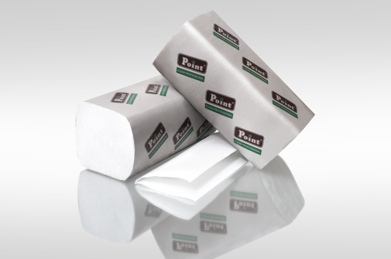 Рушники паперові V Natural отбеленые 2-куля 160 шт Eco Point, фото 1