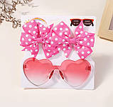 Окуляри дитячі сонцезахисні "Серця" до 10 років +2 шпильки 3 кольори, фото 2