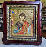 Ікона Святий Георгій Побідоносець у темному фігурному кіоті під склом, розмір кіота 26*23, сюжет 15*18., фото 3