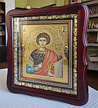 Ікона Святий Георгій Побідоносець у темному фігурному кіоті під склом, розмір кіота 26*23, сюжет 15*18., фото 4