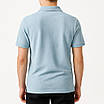 Чоловіча футболка поло голубого кольору з дуже якісної турецької тканини лакоста., фото 4