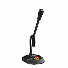 Настільний USB-мікрофон MeeTion MT-MC15 з підсвічуванням RGB 5В Гусяча шия на 360 градусів Чорний, фото 4